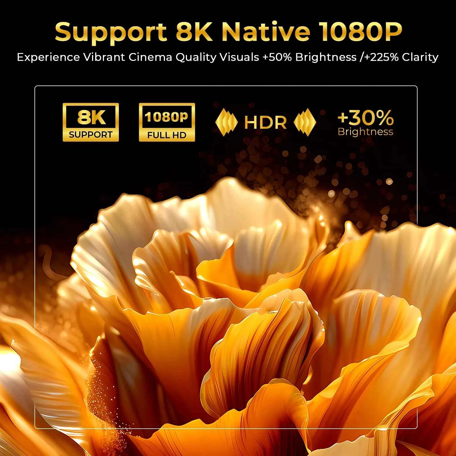 8K Decoding X7 AI Smart Projector with Android 14, UHD 1080P 1000 ANSI Built-in Apps, Auto Focus&Keystone, Home Outdoor Beamer