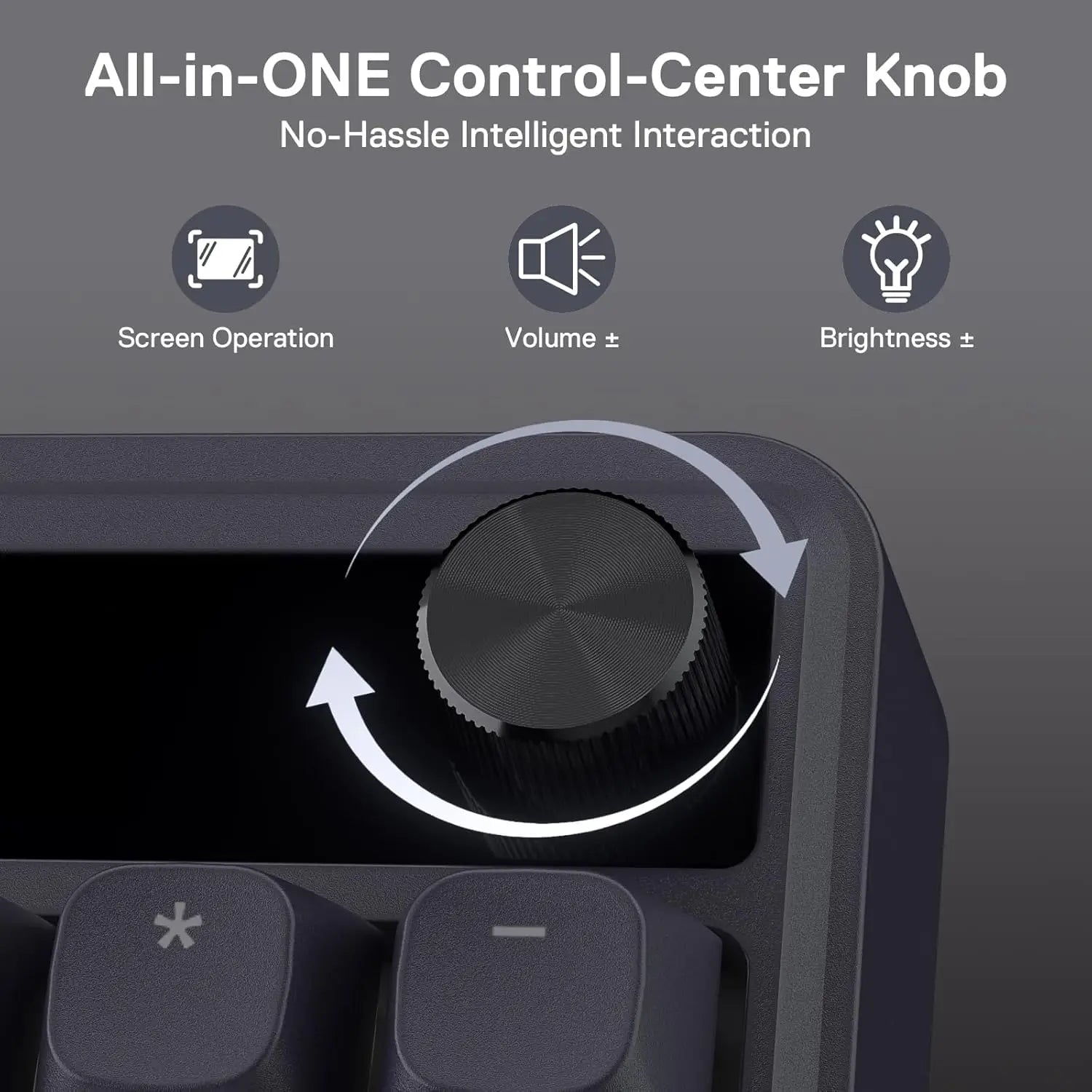 Redragon K762 Wireless Gasket Gaming Keyboard,104 Keys Mechanical Keyboard, Easy-Control 1.14’’ TFT Info Display