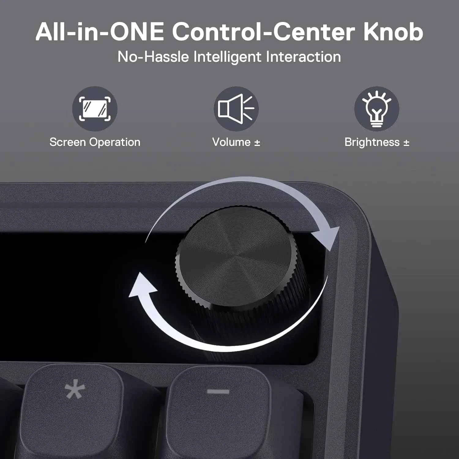 Redragon K762 Wireless Gasket Gaming Keyboard,104 Keys Mechanical Keyboard, Easy-Control 1.14’’ TFT Info Display