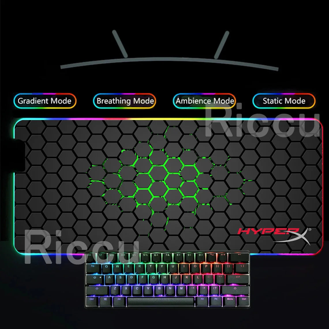 HYPERX RGB Large Mouse Pad Gaming Speed Mousepad Colorful LED Luminous XXL Game Computer Backlight Keyboard Accessories desk Mat