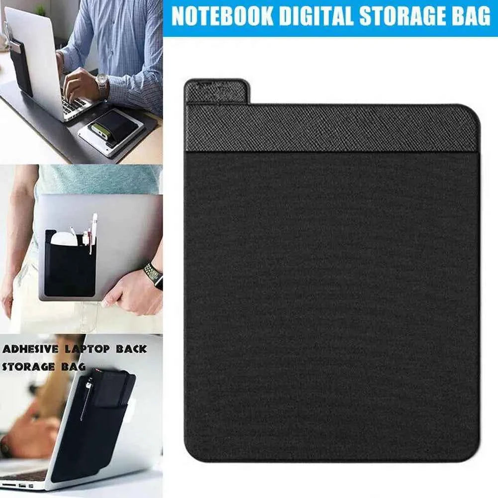 Adhesive Pocket Pouch For Laptop Laptop Back Storage Bag Portable Reusable Storage Pocket For External Hard Drive Stylus Pens