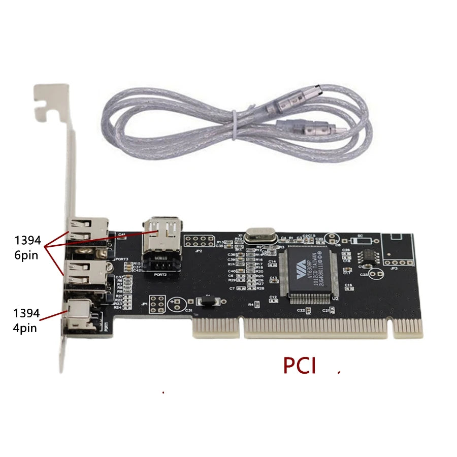 FireWire 1394a IEEE PCI-E PCI Express 1394 Controller Card Stable High Speed Data Transfer with Firewire Cable Pcie Control Card