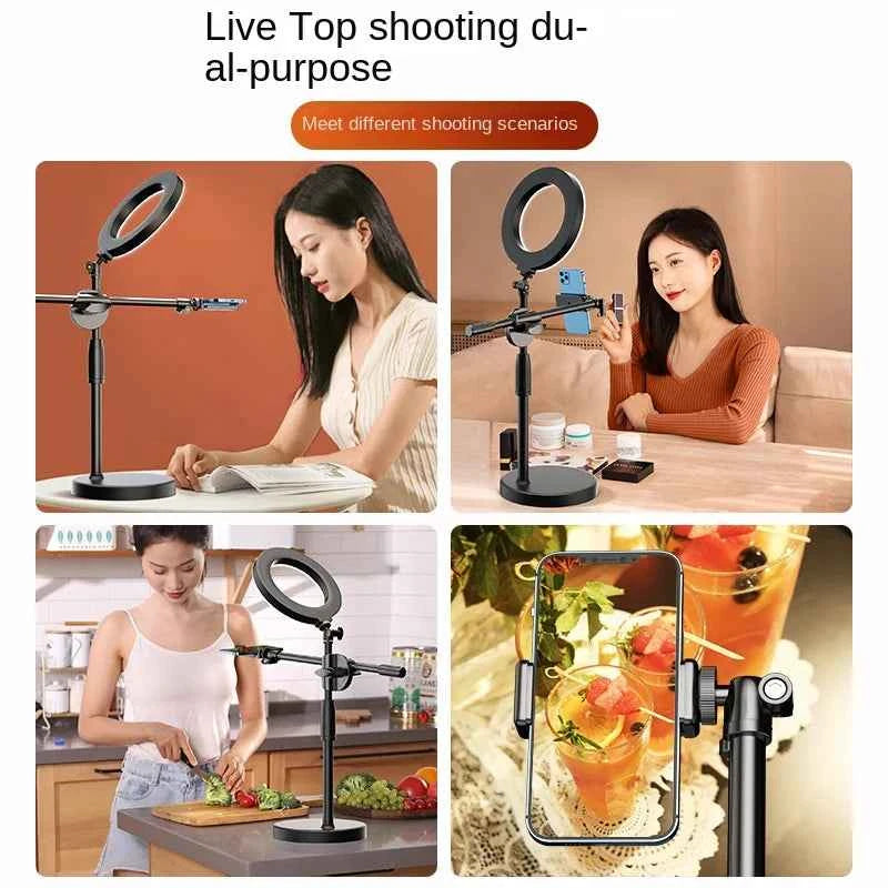Smartphone Mobile Stand For Cell Phone Holder With LED Ring Light Grip And Beauty Enhancements For Professional Live Streaming