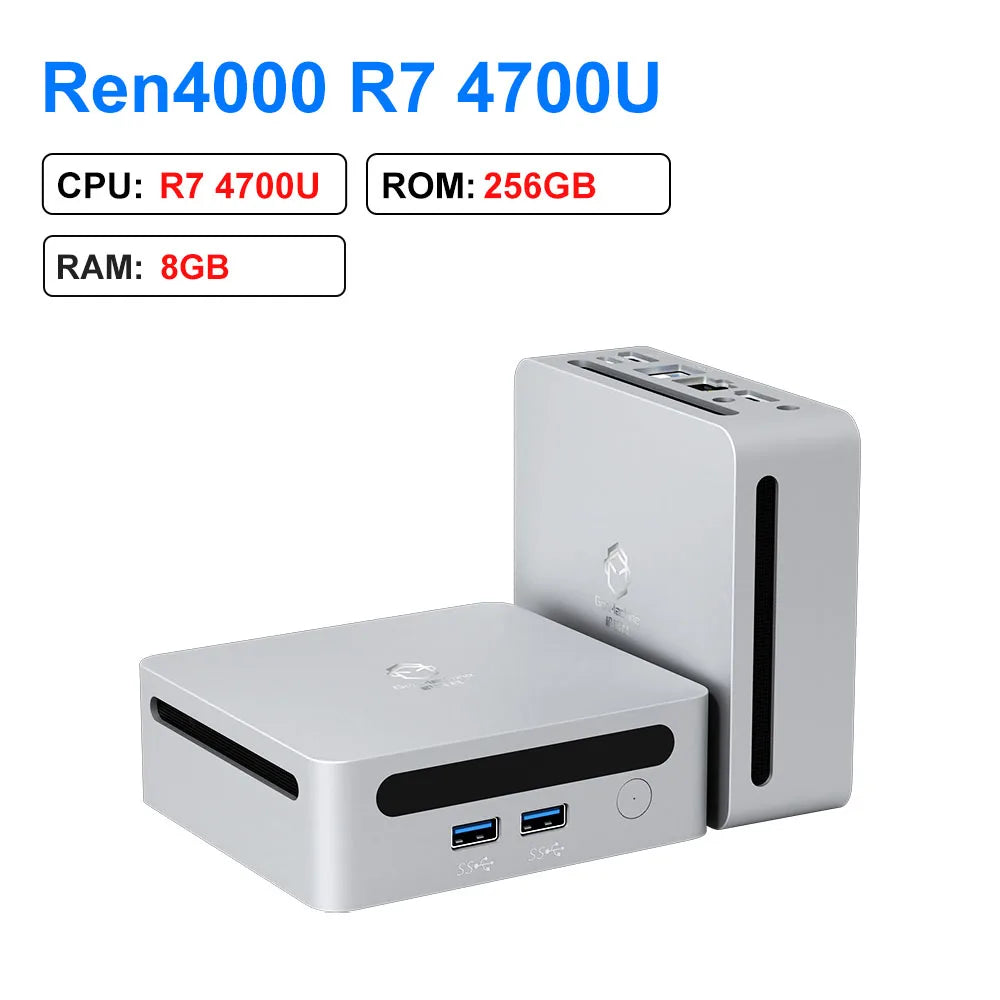 2025 GenMachine New Mini PC Ren4000 4700U AMD Ryzen7 4700U CPU  2.0GHz Up to 4.1GHz Windows 10/11 DDR4 64GB WiFi6 NUC gaming pc - WinSupport Tech