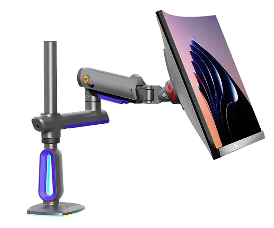 NB F7 E7 Gaming Monitor Arm 32-60 Inch Curved Arc Screen Desktop 2-20kgs Ultra Wide Monitor Holder Mount with RGB Light