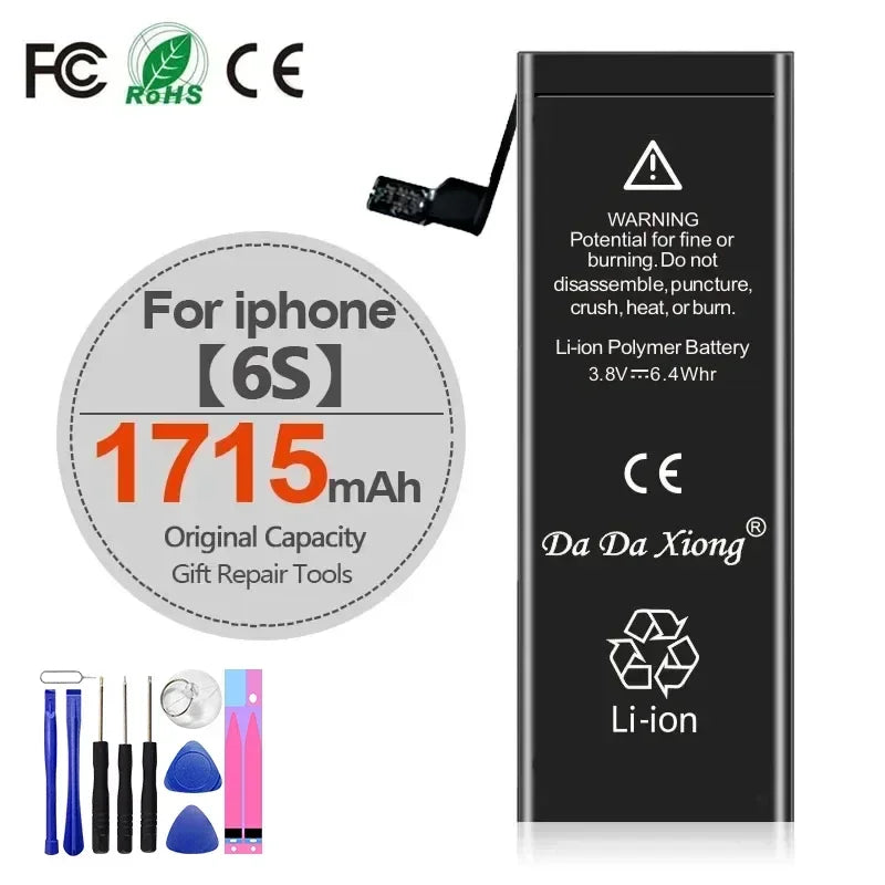 High Capacity Battery For iPhone 4 4S 5 5S 5C SE 2020 6 6S 7 8 SE2 Plus X XR XS 11 Pro Max Mobile Phone Pack New 0 Cycle Seal