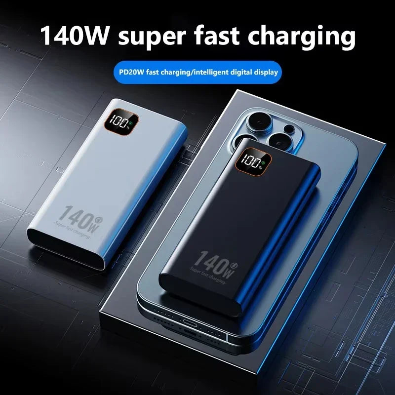 Lenovo 140W 500000mAh Ultra Capacity Junp Starter Super Fast Charging CCC Portable Battery Charger For IPhone Samsung 2026 New