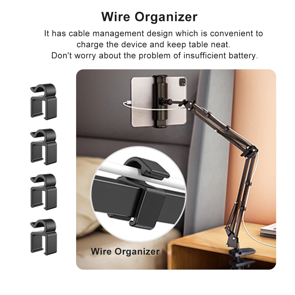Tablet Stand Holder for Bed Rotatable Phone Stand for 4-12.9