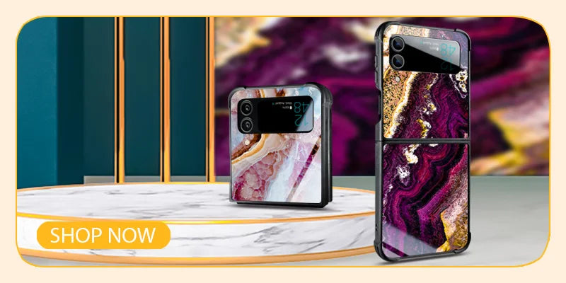 Carbon Fiber Pattern Case For Samsung Galaxy Z Flip4 Z Flip 7 6 5 3 5G 3 4 Drop Tested Protection Colorful Phone Cover Glossy