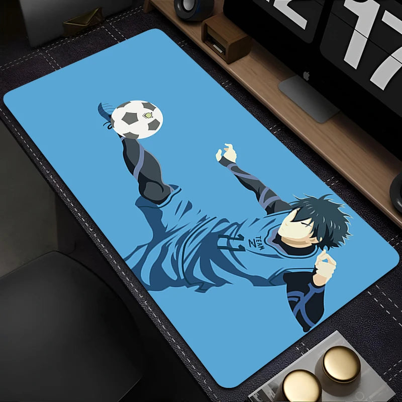 Mouse Pad Japan Anime Blue Lock Nagi Seishiro Mousepad PC Gamer Keyboard Rug Black And White Laptop Gaming Accessories Desk Mat