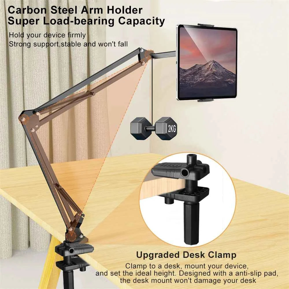 Tablet Stand Holder for Bed Rotatable Phone Stand for 4-12.9