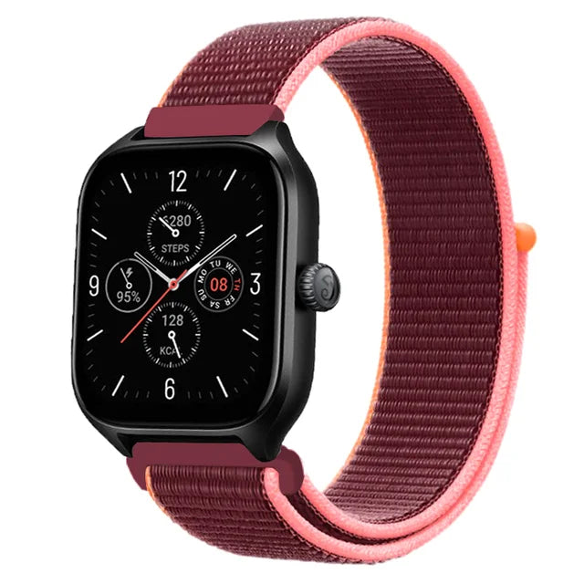 20mm 22mm Nylon Loop Strap for Amazfit GTR 42 47mm/GTR2/2e/3/3 Pro/4/GTS/GTS2/mini/3/4 Bracelet for Amazfit Bip-U-S/Stratos 2 2S