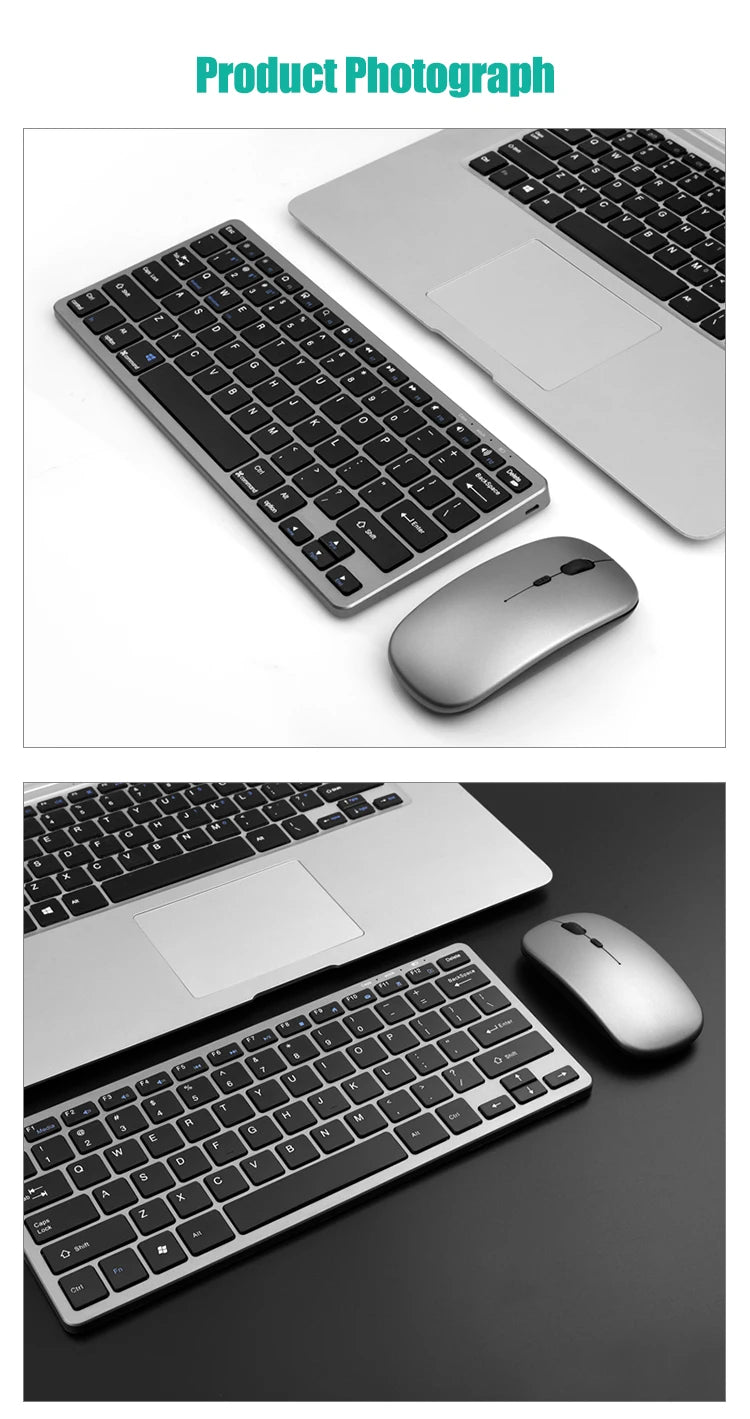 2.4G and Bluetooth Mini Keyboard Wireless keyboard and mouse Set For Notebook Laptop Desktop PC Tablet iPad Android Macbook