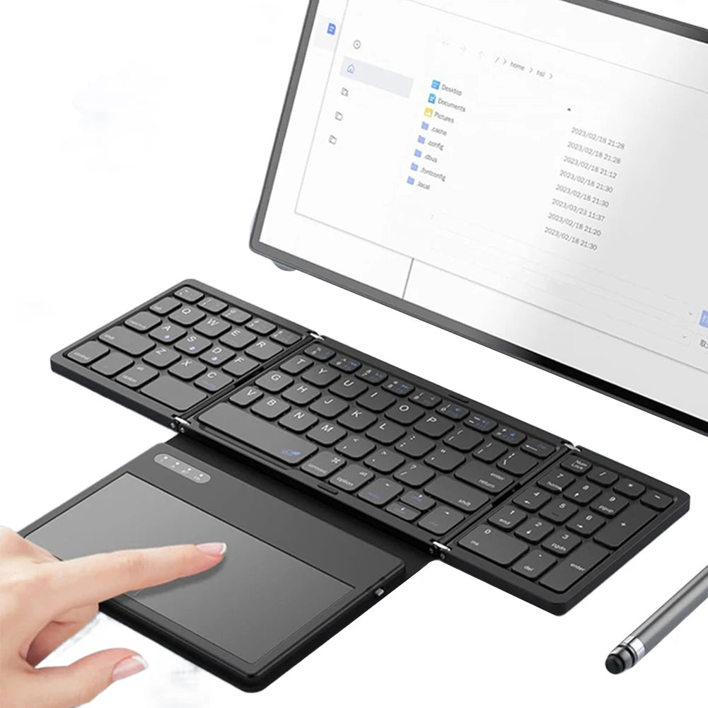 ALLOYSEED Foldable Bluetooth Keyboard with Large Touchpad