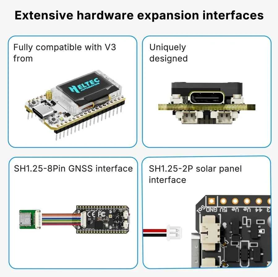 Heltec Wifi LoRa 32 V4 ESP32 SX1262 GPS 0.96inch OLED Meshtastic Solar Powered Dev-Board WiFi BLE Low Power For Arduino IoT