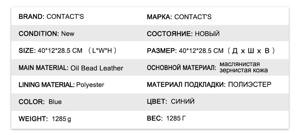 CONTACT'S Genuine Leather Business Bags for Men High Quality Briefcase Office Bag Male Tote Laptop Bags Portfolio Bag Document