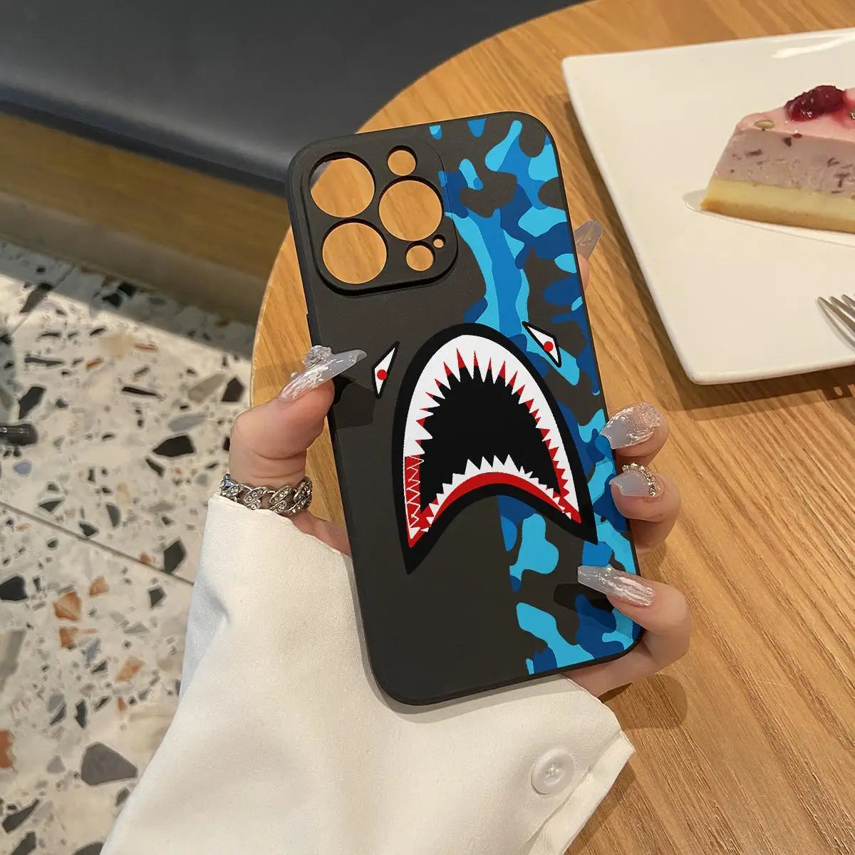 for IPhone 16 Pro Max 15 Pro 14Plus 13 12 11 Case Shark Pattern Phone Case Drop Protection TPU Phone Cases