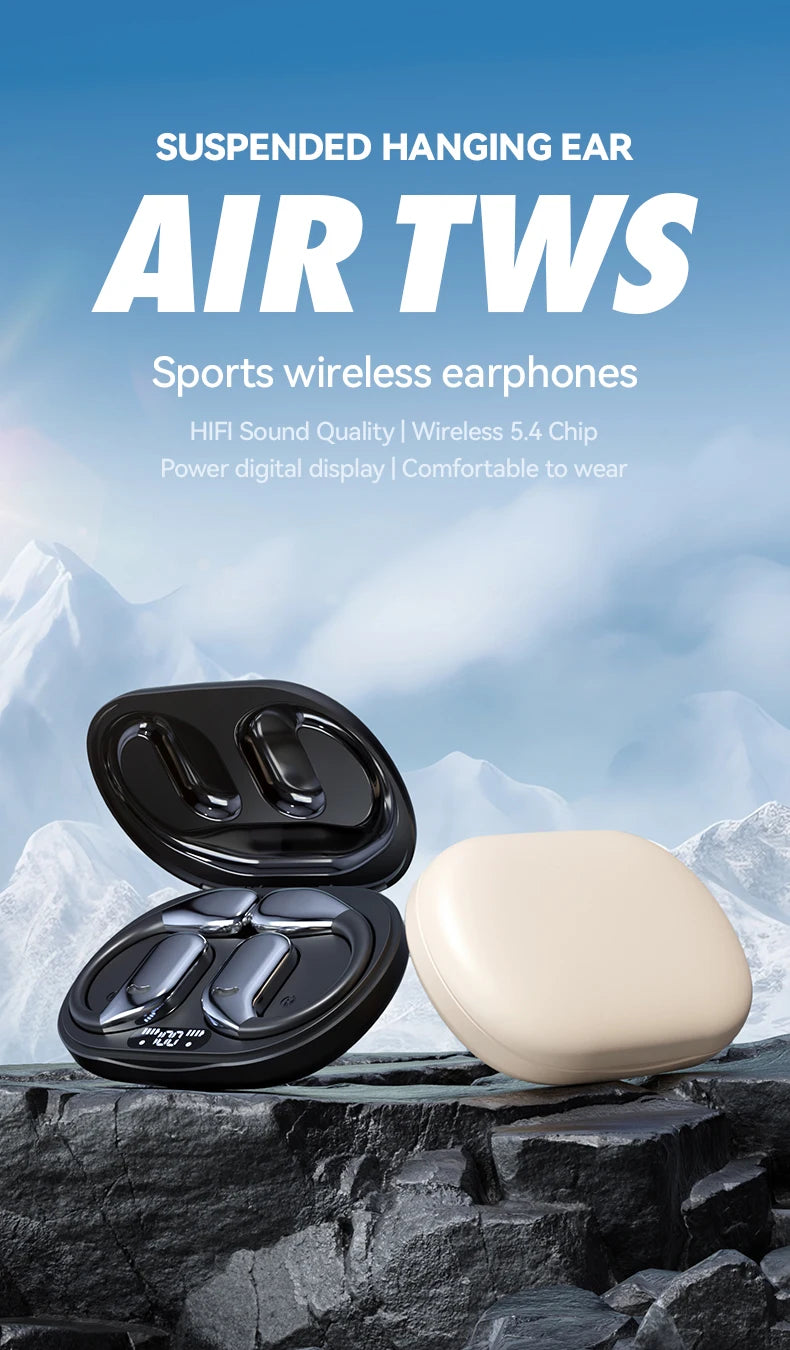 Tecsire Wireless Earbuds OWS Earphones Bluetooth Ear Hook HiFi Stereo Waterproof For Sports Fitness