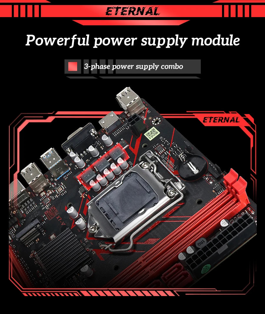 SOYO H61 Gaming Motherboard Kit with Intel  LGA1155 CPU i5 2500 DDR3 8G*2 Memory M.2 SATA Desktop Computer components
