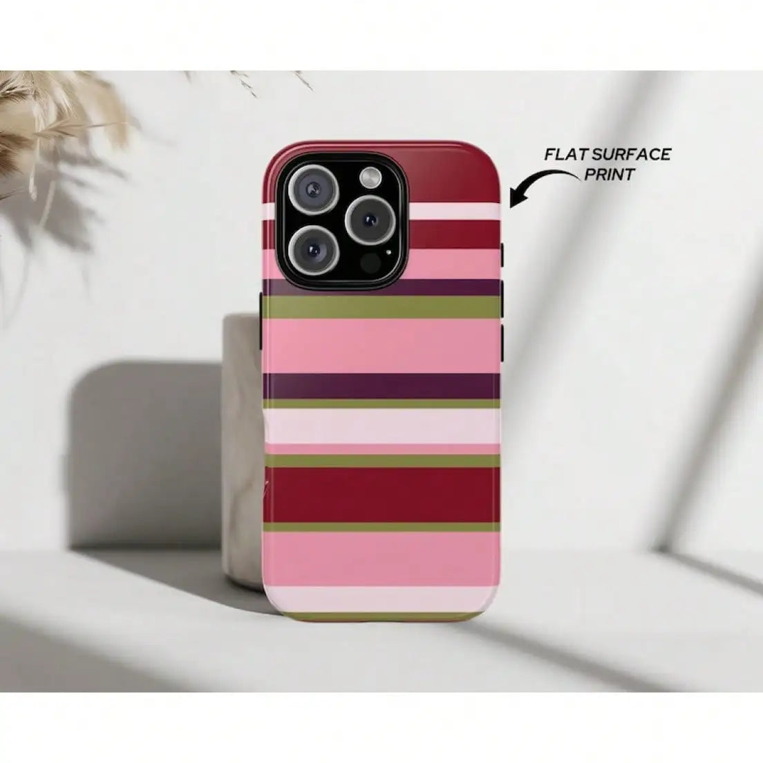 And Pink Striped Phone 16 15 14 13 And S25 S24 S23 Phone Cover Striped Phone Cases IphoneCreative Cartoon Phone, Shockproof And