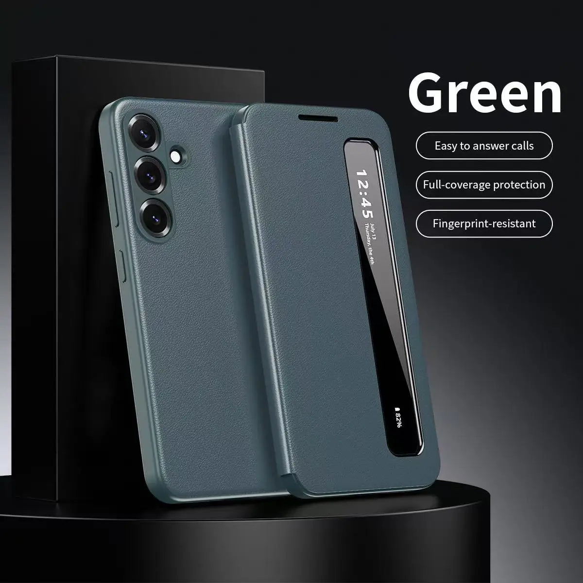 Original Smart Leather Case for Samsung Galaxy S26 S25 S24 S23 S22 Ultra A57 A56 A55 Window View Touch Display Flip Shell Fundas
