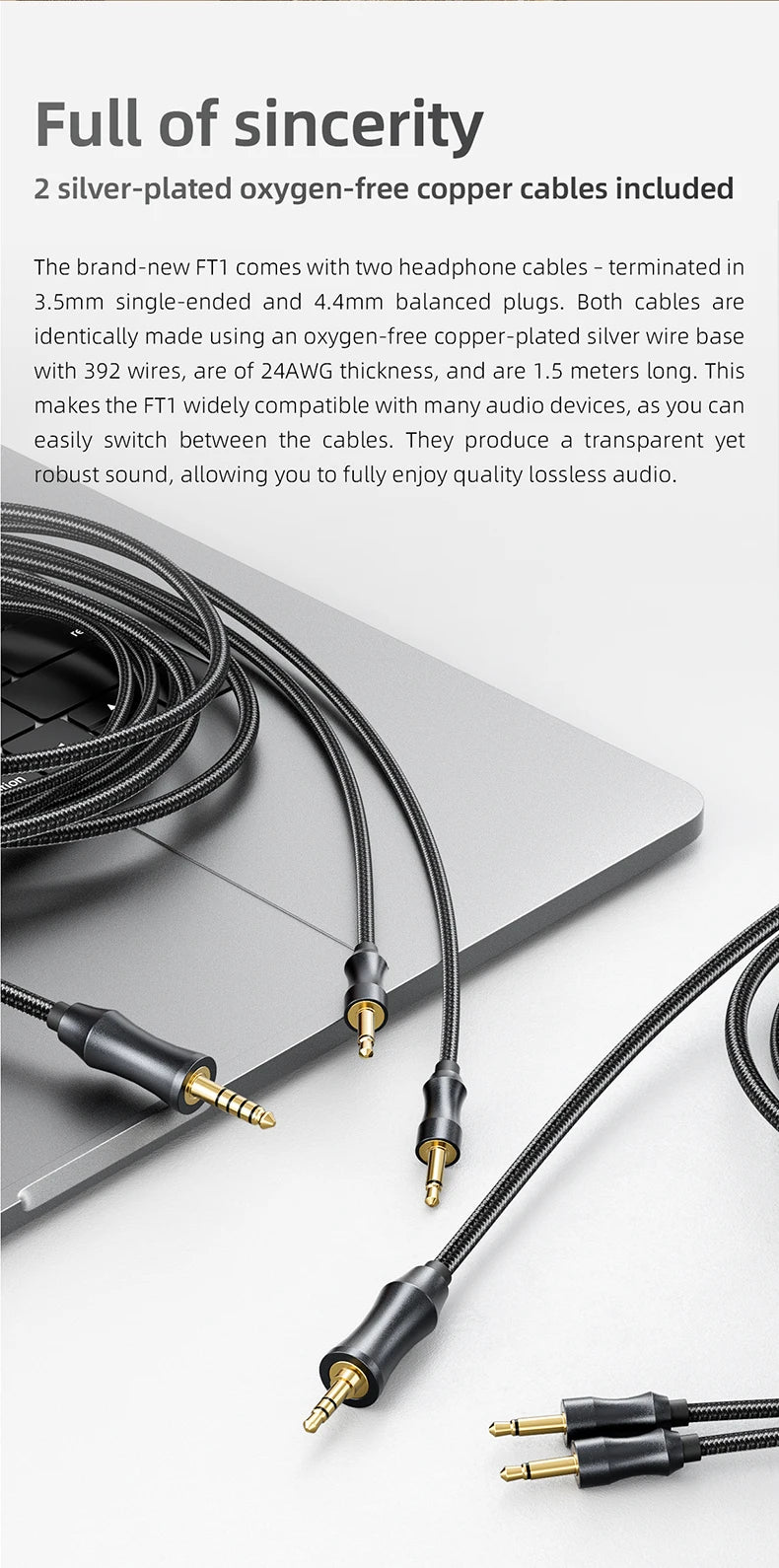 FiiO FT1-New version Closed-Back Over-Ear  Fiber Composite Diaphragm Wired Hi-Fi Headphones, American walnut Ear Cups for Studio