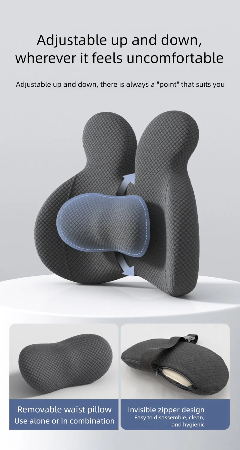 Office Cushion Chair Sitting Waist Support Cushion Seat Backrest Ergonomic Memory Cotton Hemorrhoid Artifact Student Ass Cushion