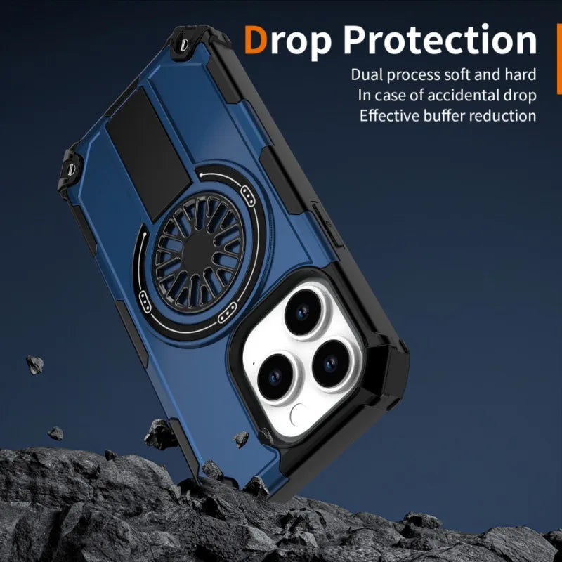 Luxurious armor 2-in-1 Shockproof Magnetic Adhesive Protective Case for Redmi Note 14 4G5G 14Pro ProPlus  With stand Hard shell