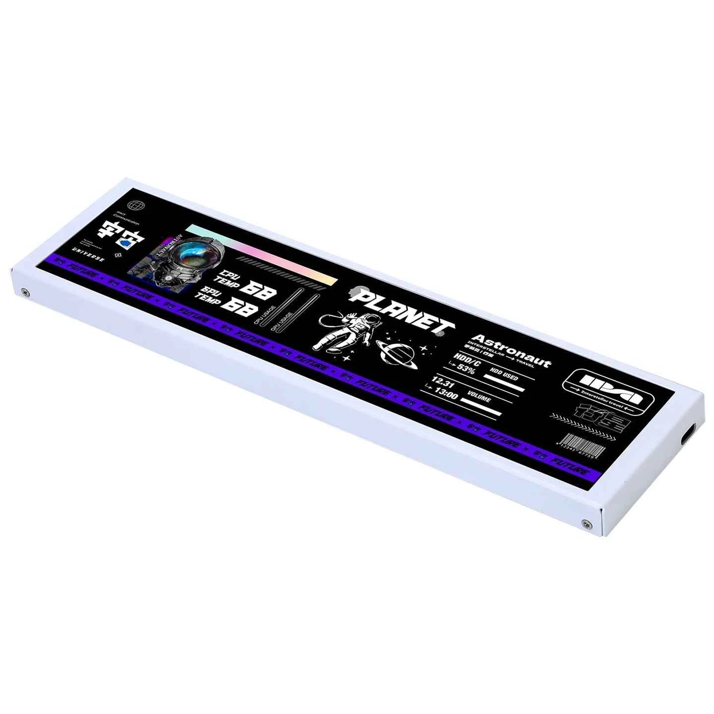 TURZX 9.2 Inch IPS USB Secondary Screen 1920x462, Smart Screen, No Need AIDA64, Type-C PH Interface CPU GPU RAM Computer Monitor