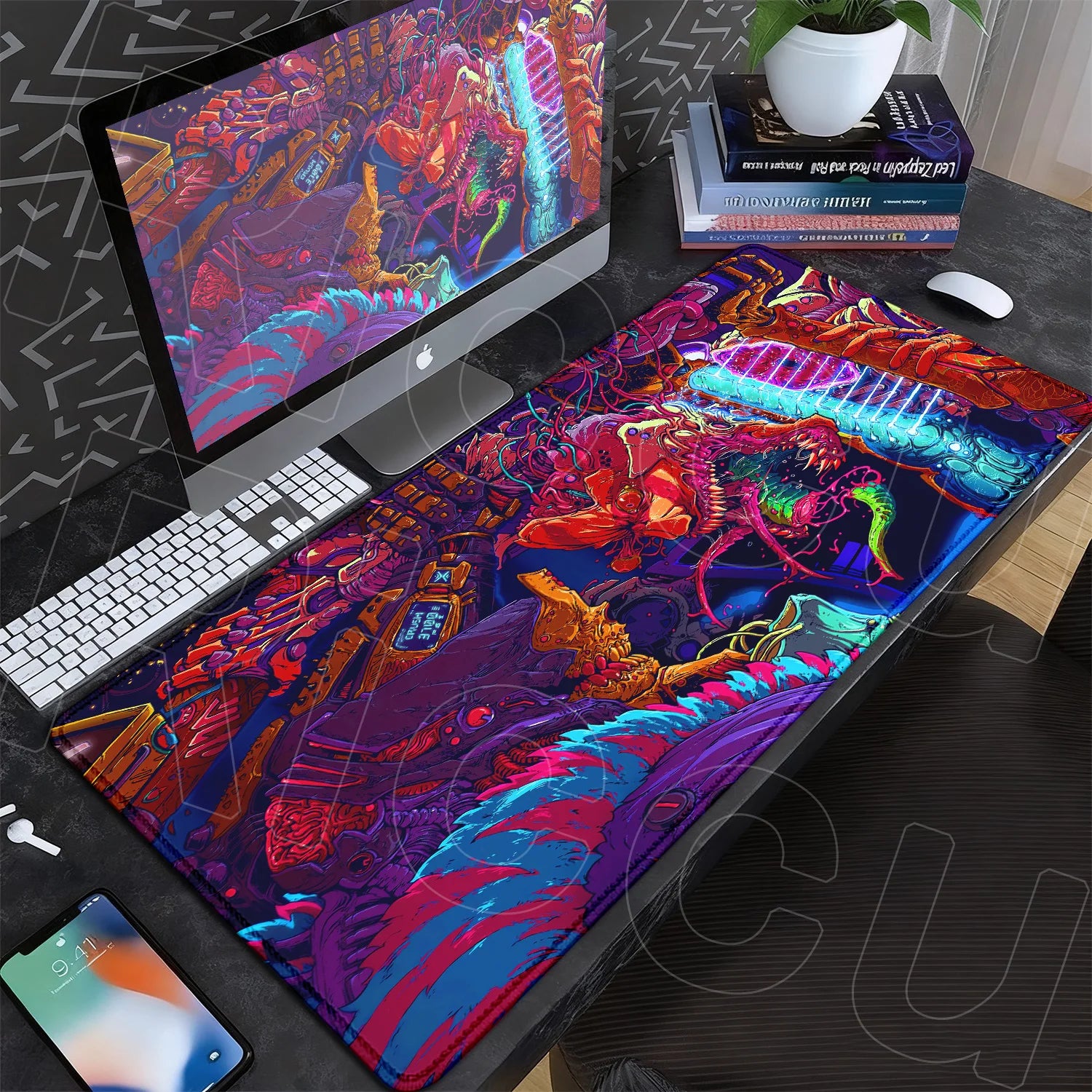 60x35cm Company Office Mice Extend Carpet XXL Hyper Beast Non-slip Rubber Mouse Pad Keyboard Gaming Accessories Cool Monster Mat
