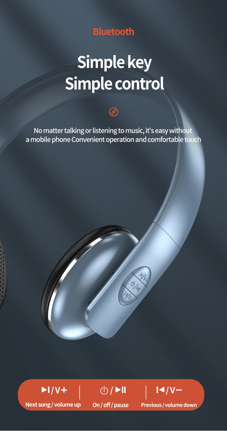 New Retro Bluetooth Wireless Over-Ear Headphones Foldable Lightweight Noise Reduction Vintage Fashion Headset For Students Gifts
