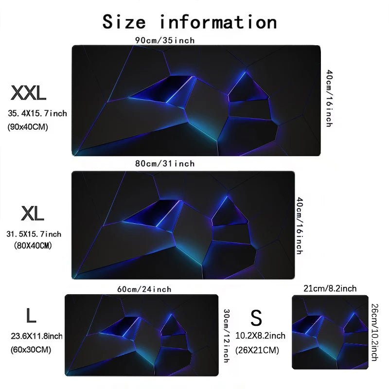 New Cool Geometric Pattern 3D Mouse Pad Computer Laptop Mouse Pad Office Large Gaming Mousepad Rubber Bottom Non-Slip Desk Mat