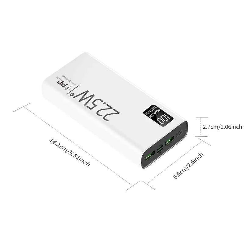 FUNNY PANDA 20000mAh Power Bank 22.5W PD Super Fast Charging Two-Way Fast Charge Smart Digital Display Airplane Approved Large Capacity Portable Charger USB C Compatible with iPhone Samsung Android Phone Tablet