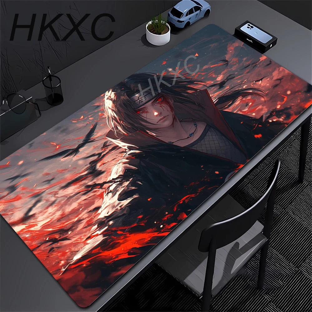 Anime N-naruto Itachi Uchiha Mouse Pad Gabinete Gamer Computer Big Deskmat Keyboard Gaming Accessories Mousepad Anti-slip Carpet