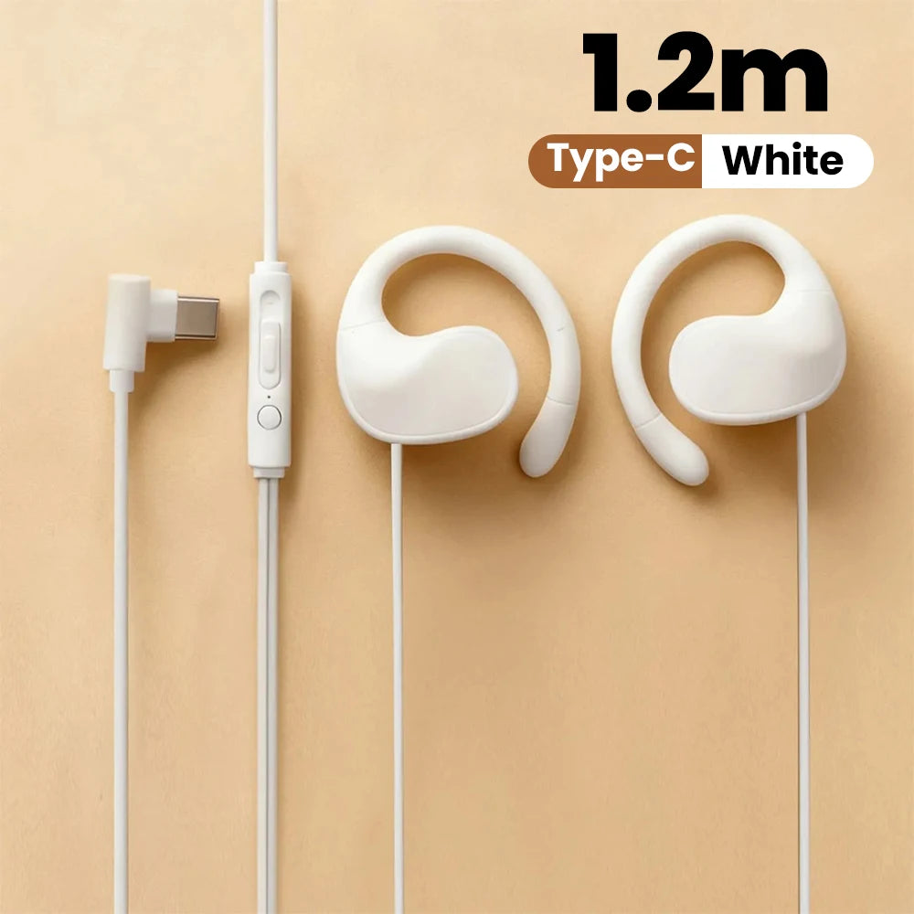 Type C Wired Over-Ear Headphones With Microphone for Music 3.5mm Digital Audio Headphones Not In-ear Type