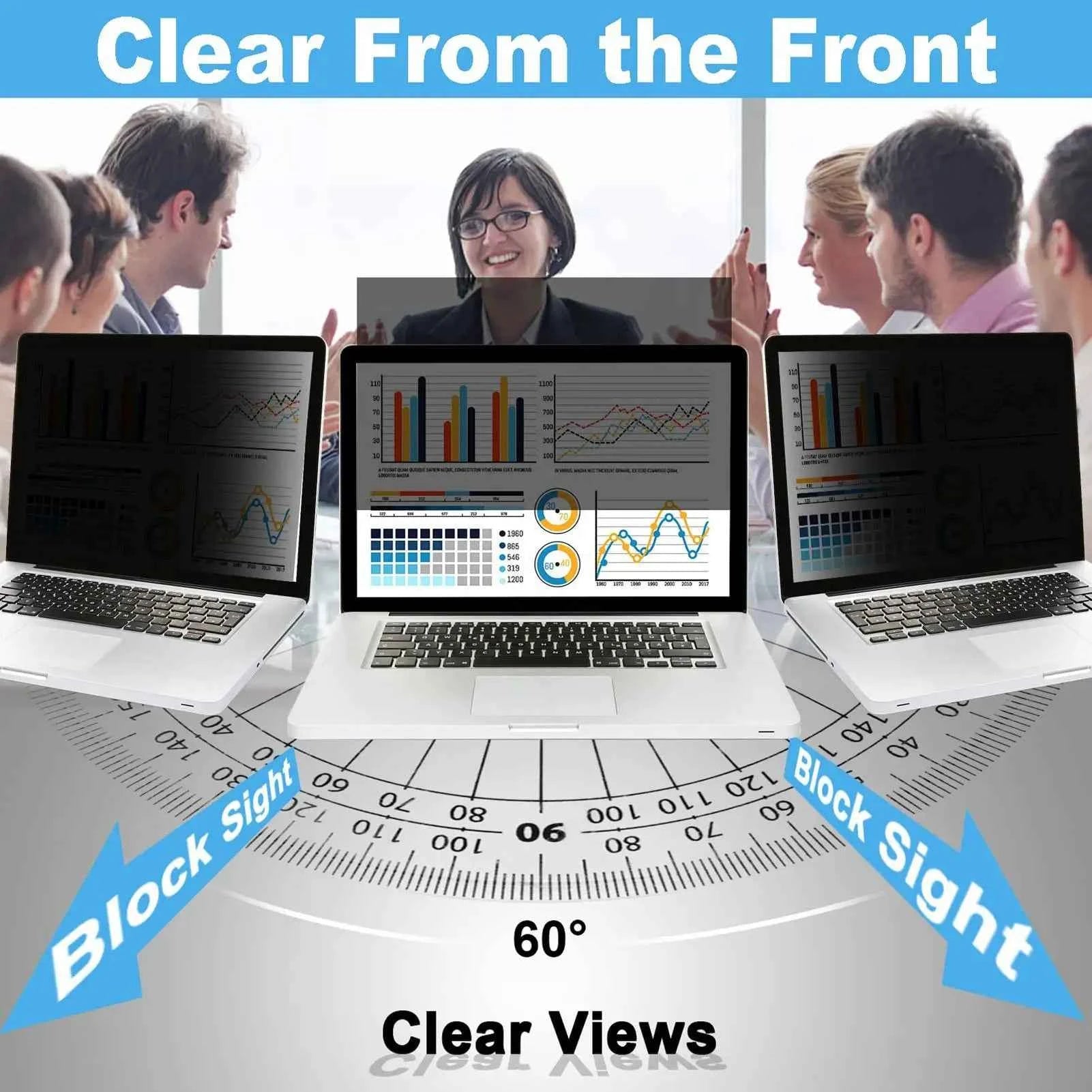 Privacy Screen for Laptop Computer Screen Privacy Shield Removable Anti-Scratch Protector Film for Computer Monitor and Laptop