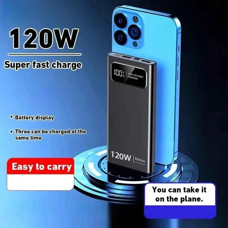 2026 CCC Certified 200000mAh 740Wh 120W Super Fast Charging Power Bank LED Digital Display Long Lasting for iOS Android Laptops