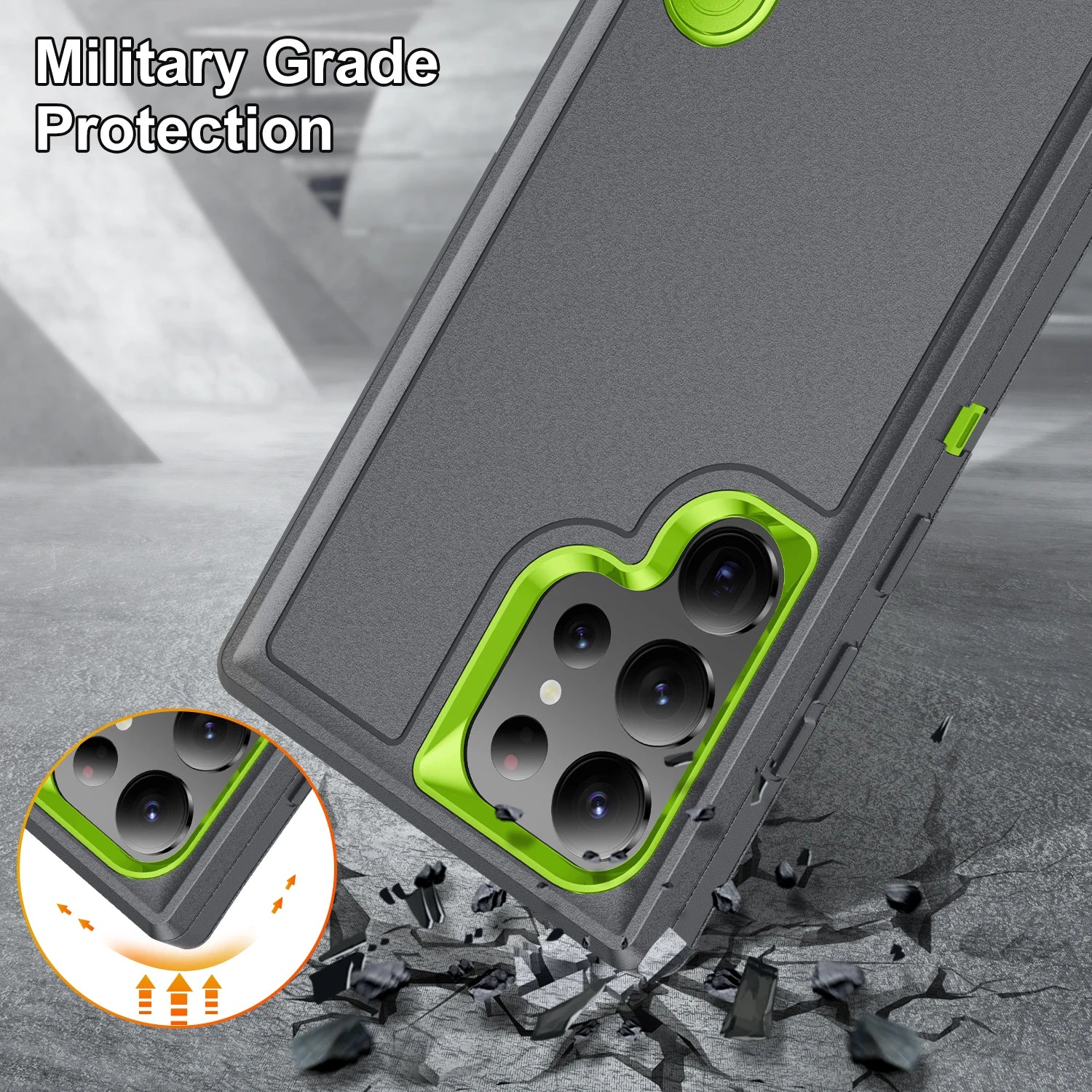 Military grade three-layer protective bracket phone case suitable for Samsung GalaxyS26 S25 S24 S23 Ultra A13 A14 A27 A37 Cover
