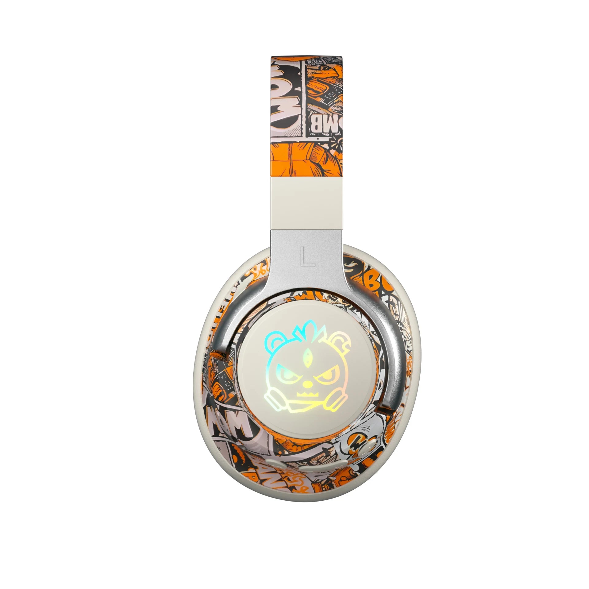 Graffiti Wireless Gaming Headphones 360° Stereo Sound, Support AUX/TF Card Mode Hi-Res Audio, Over Ear Foldable Lightweight