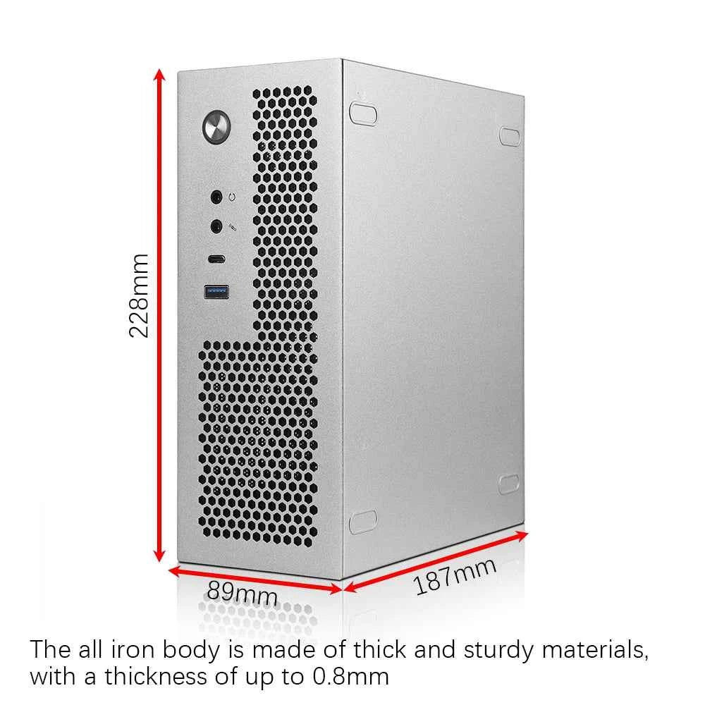 SKTC A09 Mini ITX PC Case fit HTPC, Small Form Factor Desktop Computer Case Support ITX Motherboard