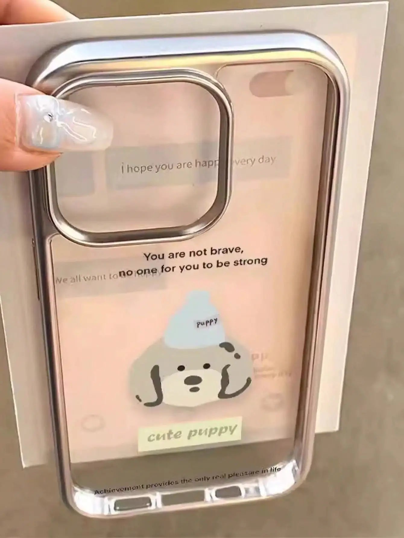 1pc Dog Head Design Phone Case Compatible With IPhone 17 Pro Max, 16 Pro, New 15 Pro, 14, 13, Transparent Electroplated High-End Anti-Fall Full Coverage Phone Case