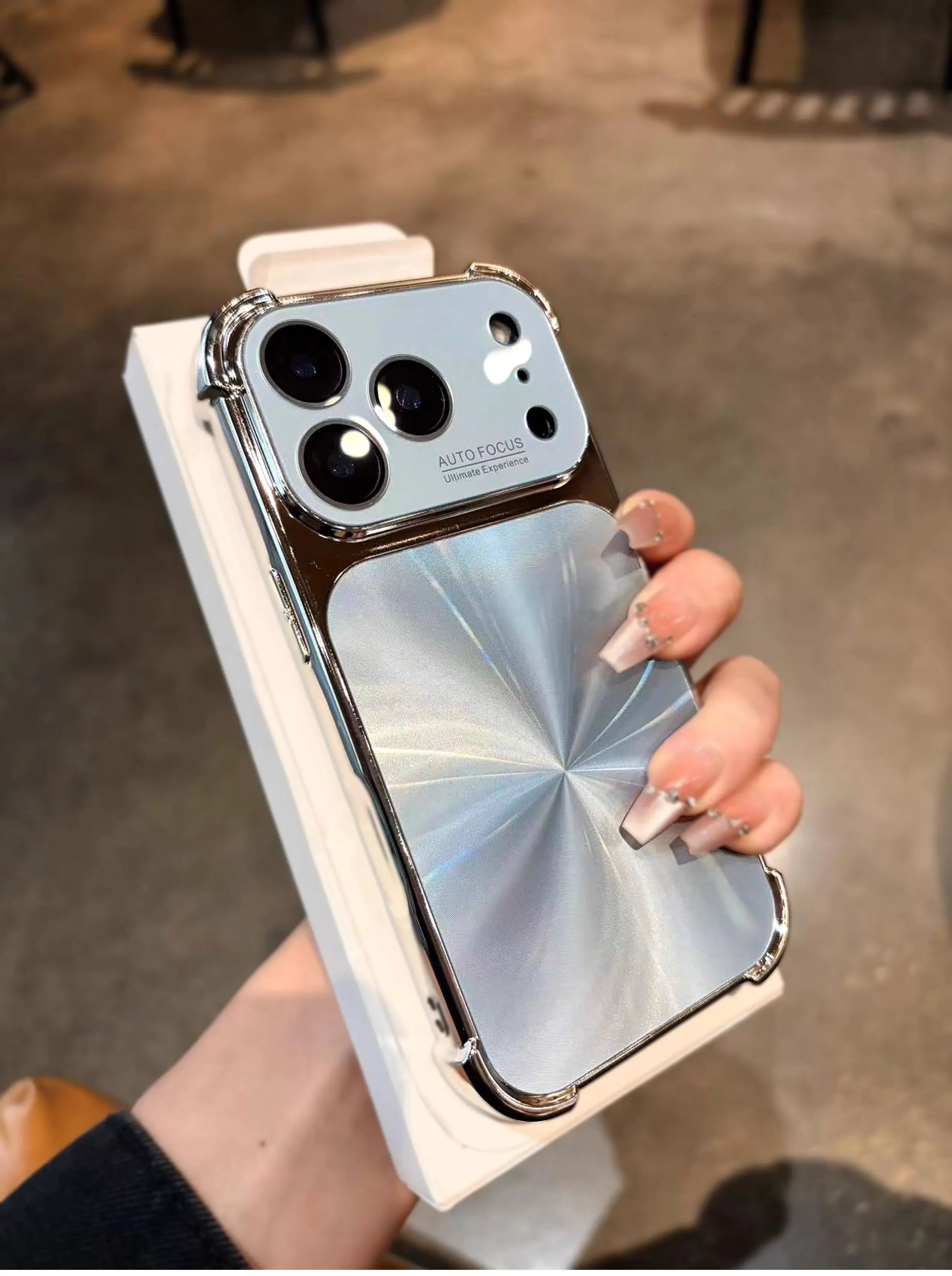 Luxury Plating CD Texture Laser Aesthetic Case For iPhone 17 Air 16 15 14 13 Pro Max Plus Dazzle Aurora Armor Shockproof Cover