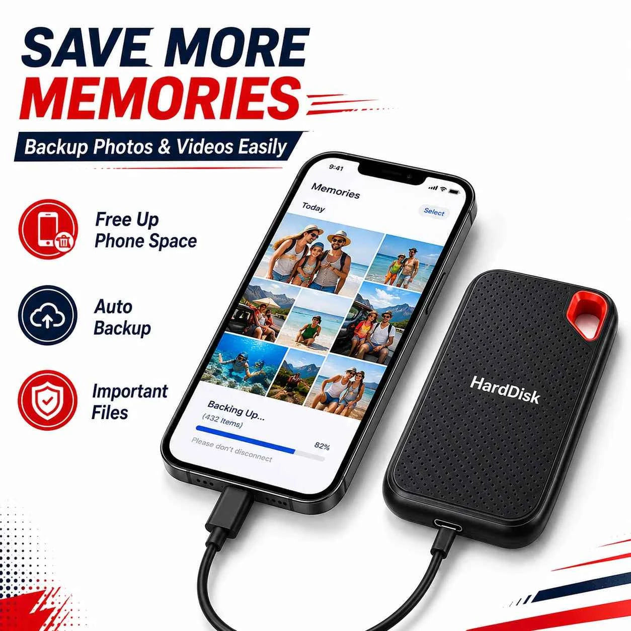 High Performance Portable SSD 4TB External Hard Drive 1TB 2TB Data Backup Storage for Laptop Mac Phone