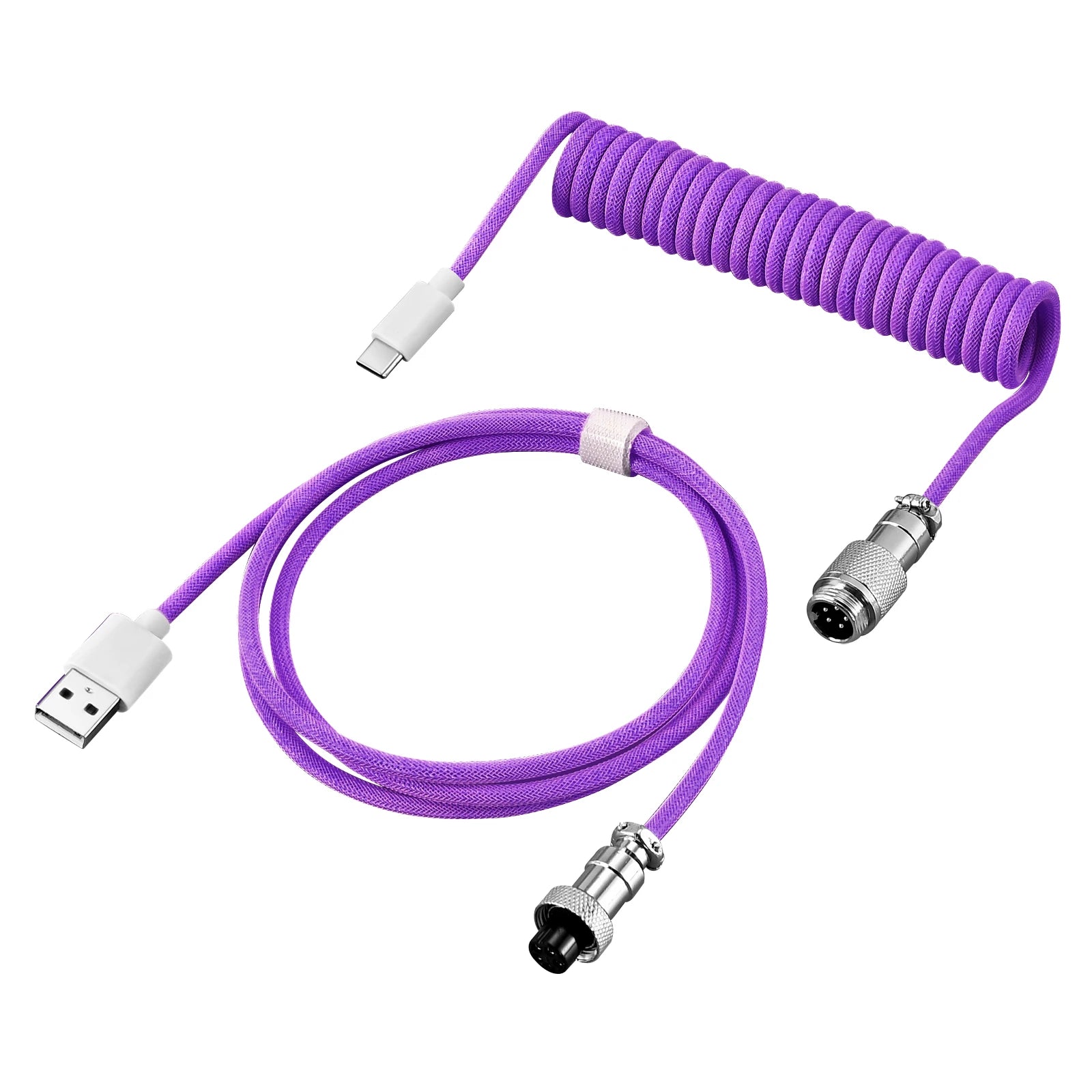 USB Type C Mechanical Keyboard Coiled Cable Hardware Linker Usb GX16 Aviation Mechanical Cable Spiral Gaming Usb Keyboard Cable