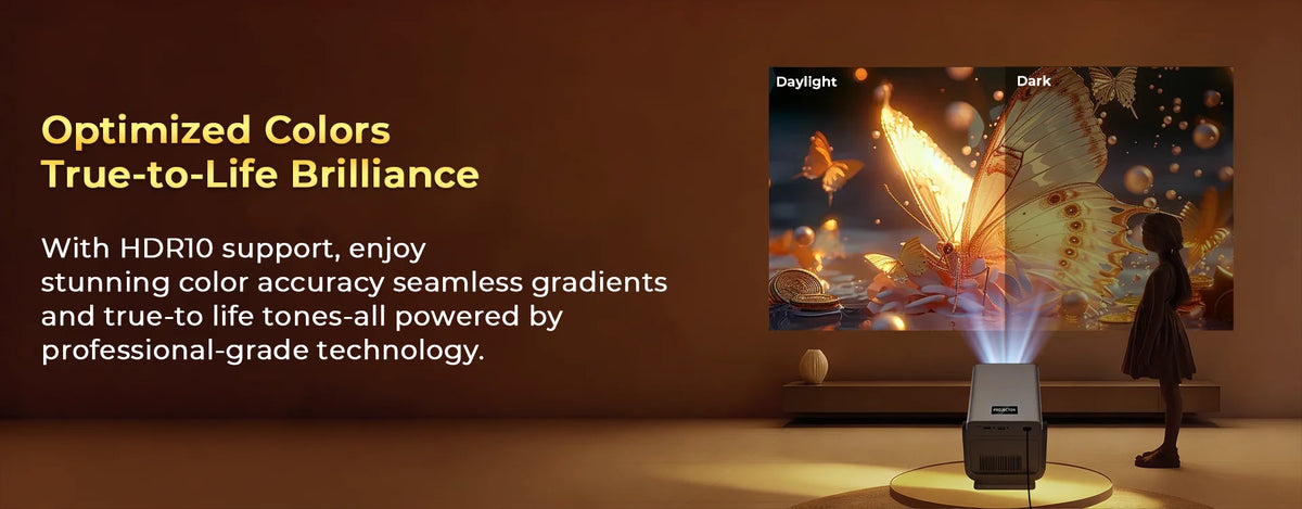 8K Decoding X7 AI Smart Projector with Android 14, UHD 1080P 1000 ANSI Built-in Apps, Auto Focus&Keystone, Home Outdoor Beamer