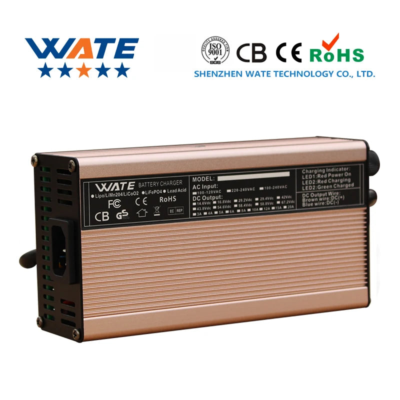 14.6V 25A Lifepo4 Charger 4S 12VCharger For Lithium iron Phosphate Battery Pack Smart Aluminum case