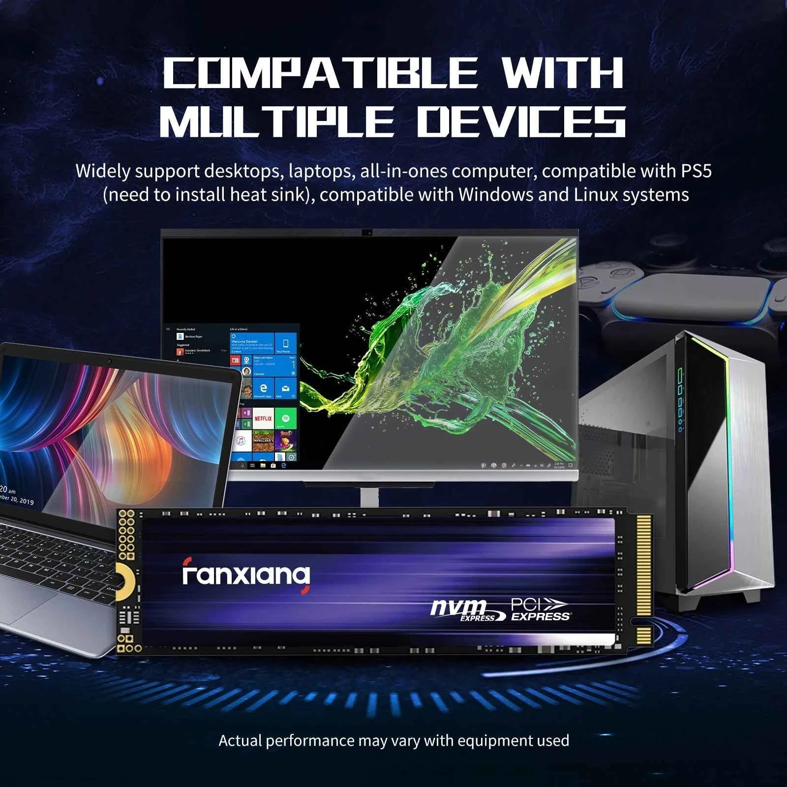 Fanxiang M.2 SSD 7300MB/s 1TB/2TB/4TB M.2 NVMe SSD Drive PCIe4.0 Internal Solid State Drive For PS5 EU US Local Delivery S880