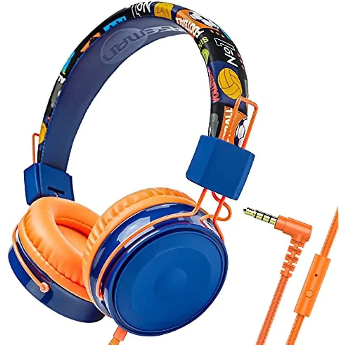OKCSC B2 Cartoon Headphones Foldable Adjustable Children Headphone Stereo Wired Headset  with Mic for Cellphones/Tablet/School