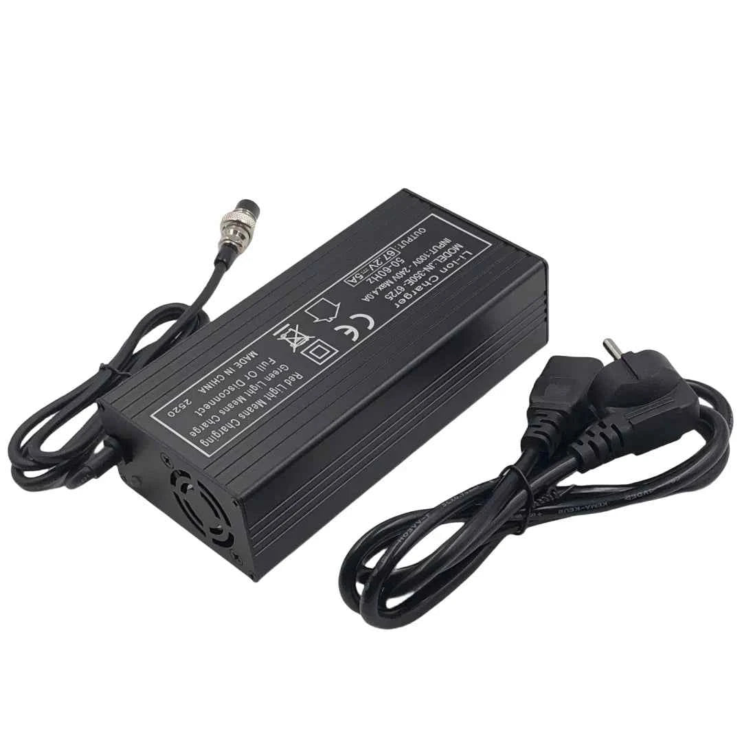 67.2V5A Fast Charge 5A Charger For 60V Wheelbarrow harley 16S 60V  lithium Battery GX16 Connector with Fan Metal shell