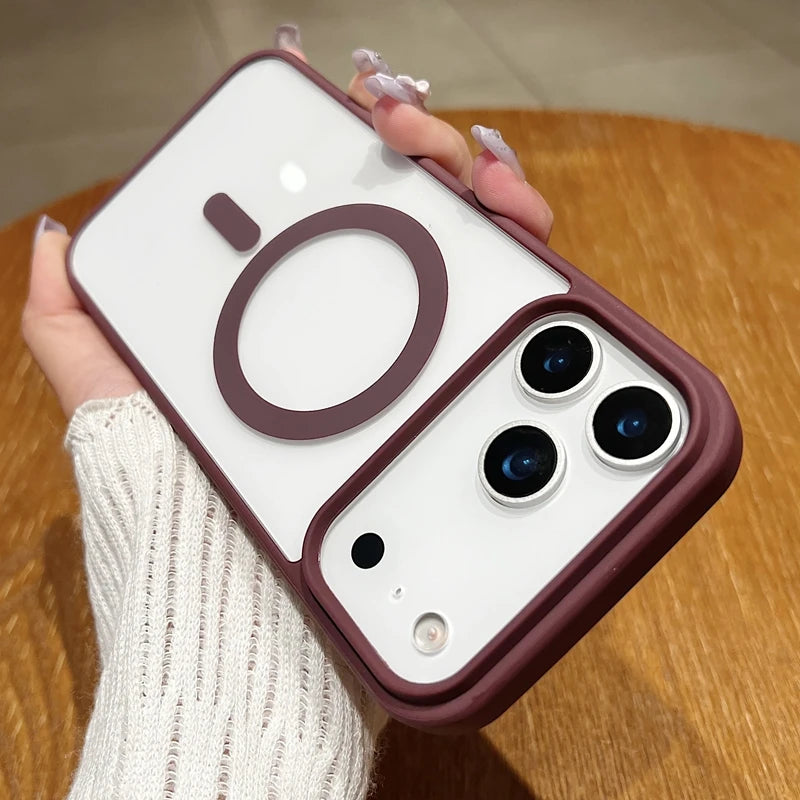 New 17 pro max Clear Magnetic Phone Case for iPhone 17 Air 17 pro max Magsafe Candy Color Transparent Protector Back Cover